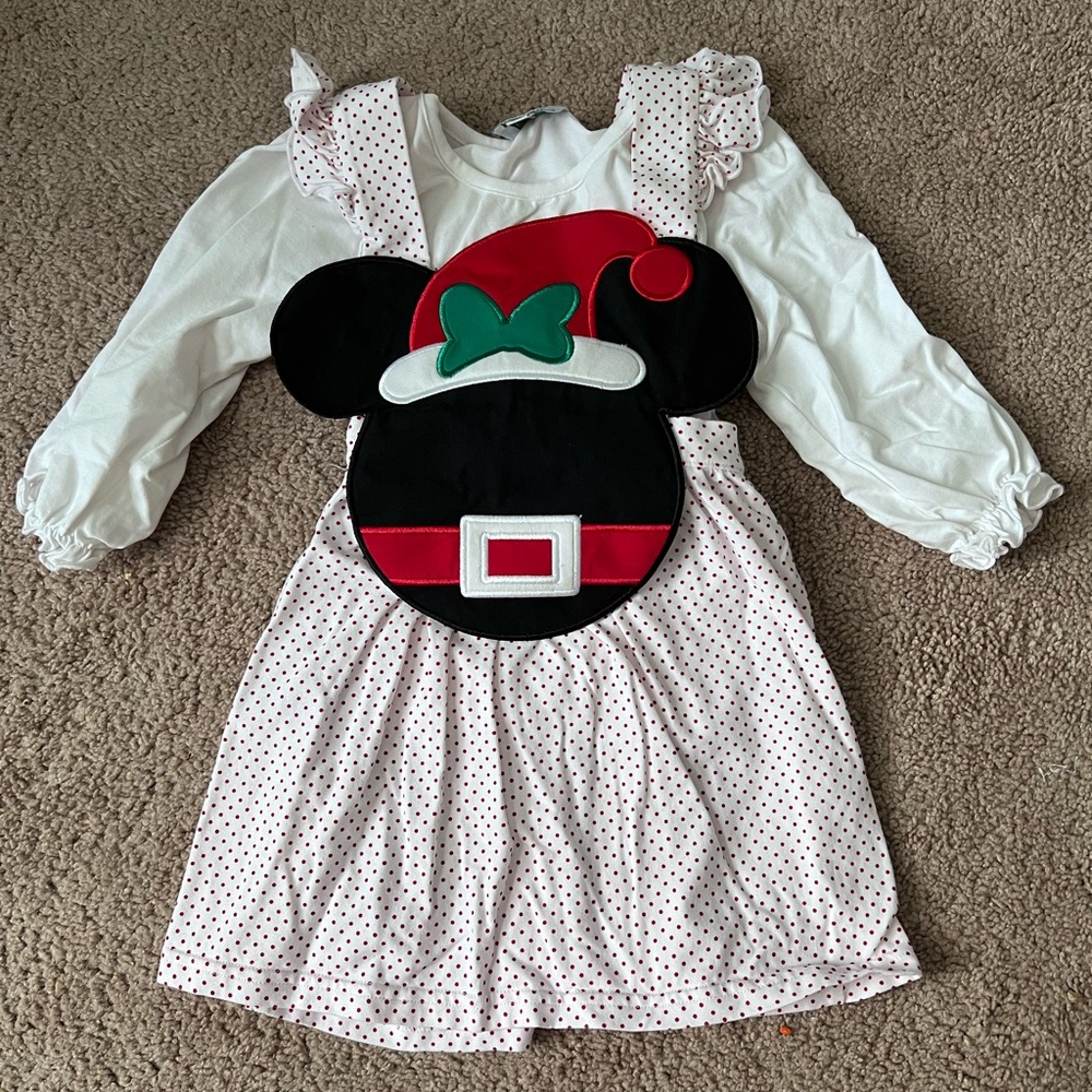 24m Minnie Mouse Christmas Dress with Shirt